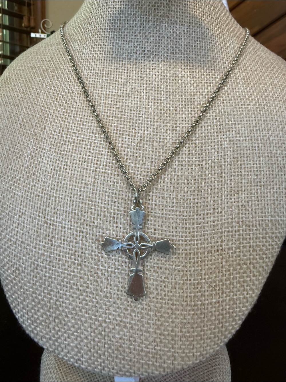 Sterling silver James Avery Retired Sterling Silver Handball Cross Pendant.